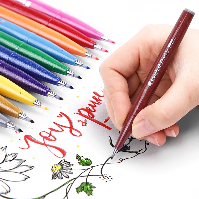 Pentel Pen Sign Pen - 12 kleuren Japan Pentel Touch Brush