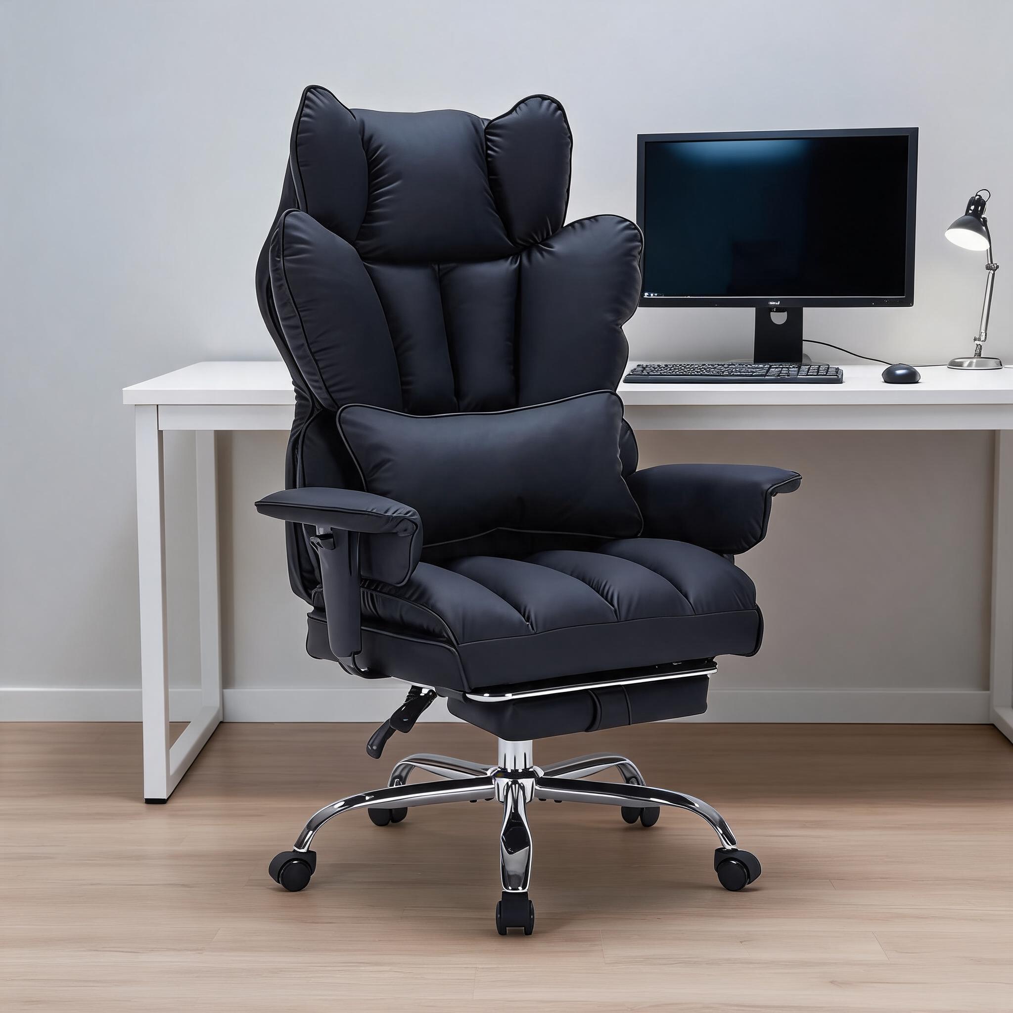 Home Office Or - Ergonomische bureaustoel met verstelbare voetsteun, comfortabel