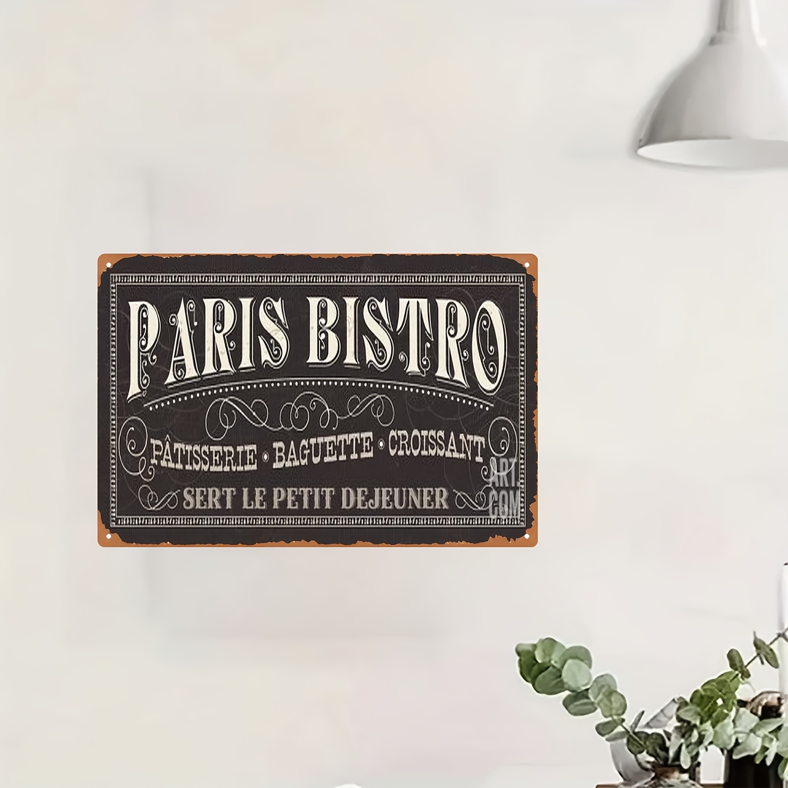 Home Office Or - Vintage Parijse Bistro Metalen Bord -