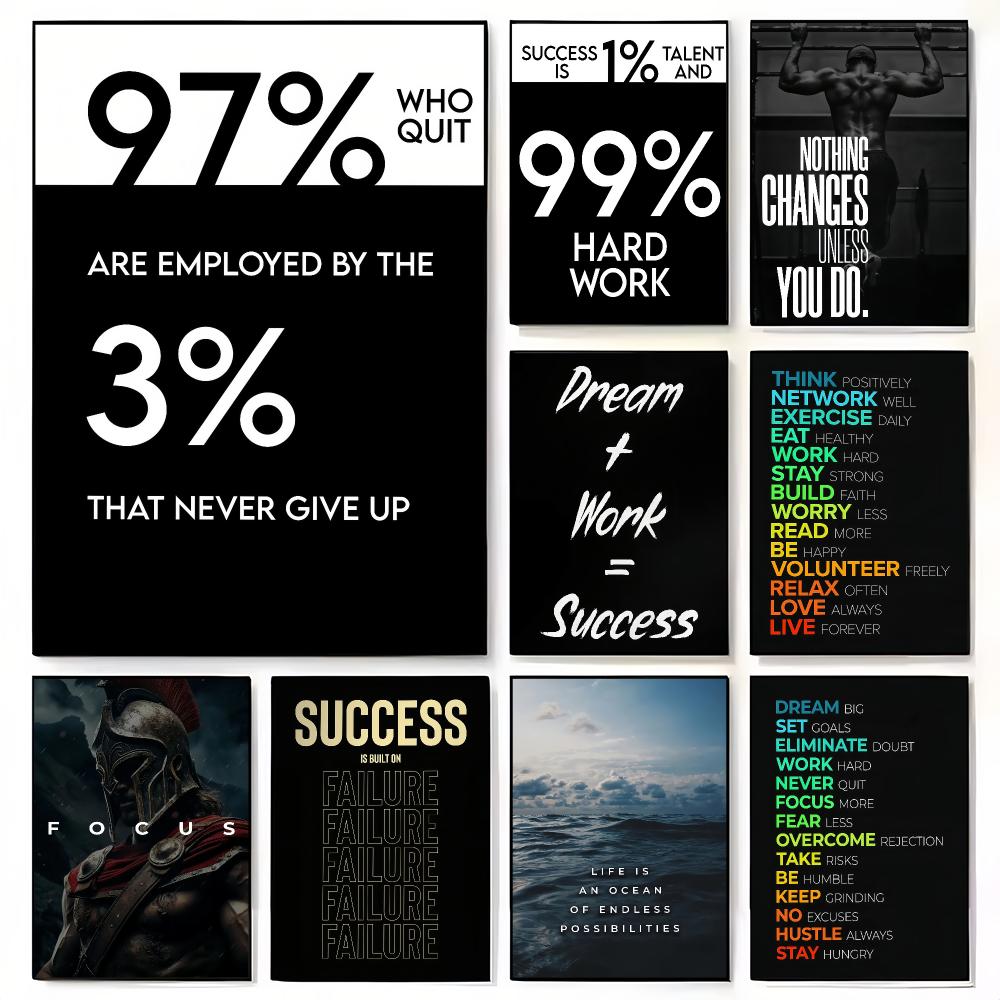 Home Office Room Inspiration - M-Mindset Matters Success Focus Inspirerende Canvas