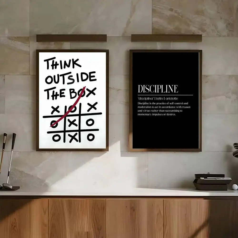 Zwart-wit inspirerende tekst w - Home Office Room Inspiration recensie en prijs