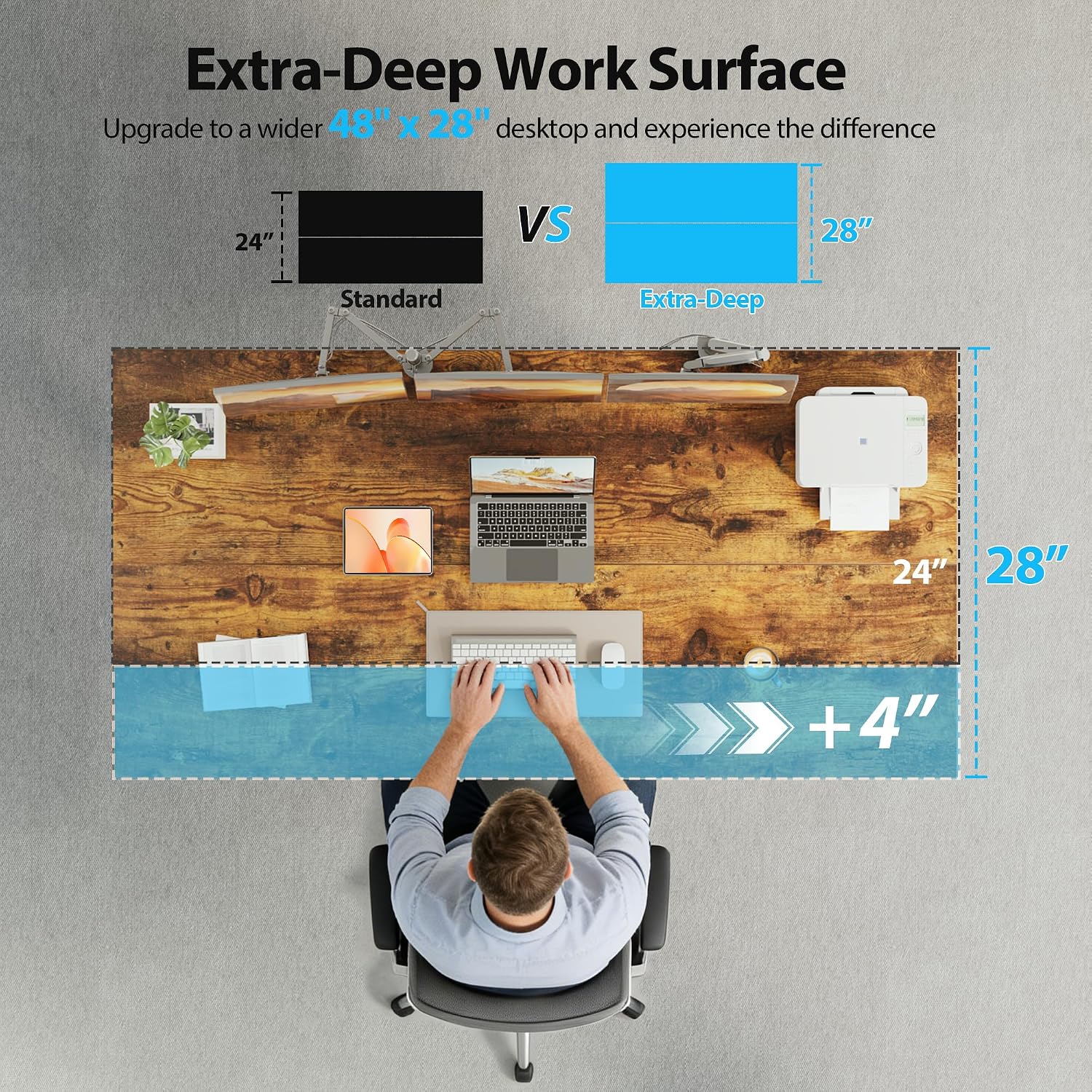 Elektrisch sta-bureau, 55 x 28 - Home Office Work Table recensie en prijs