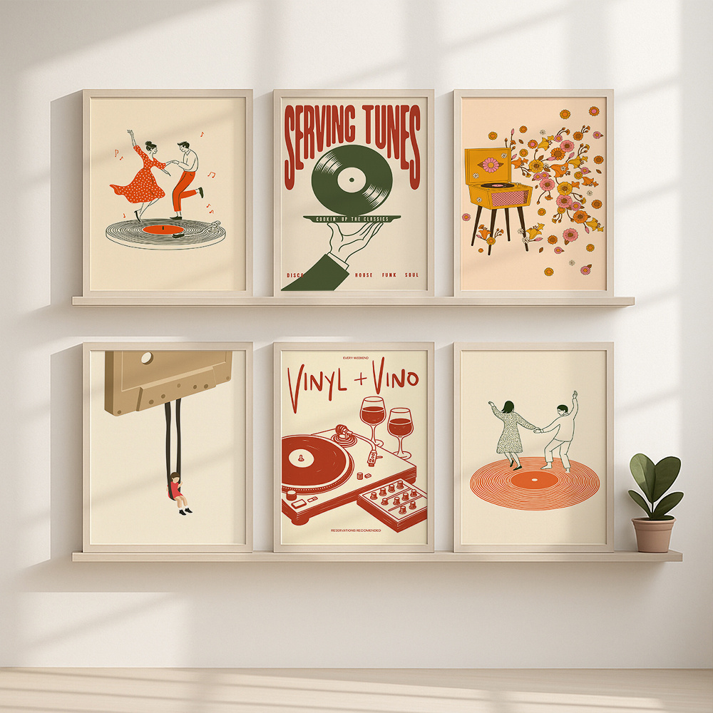 1pc Vintage Muziek Canvas Post - Home Office Or recensie en prijs
