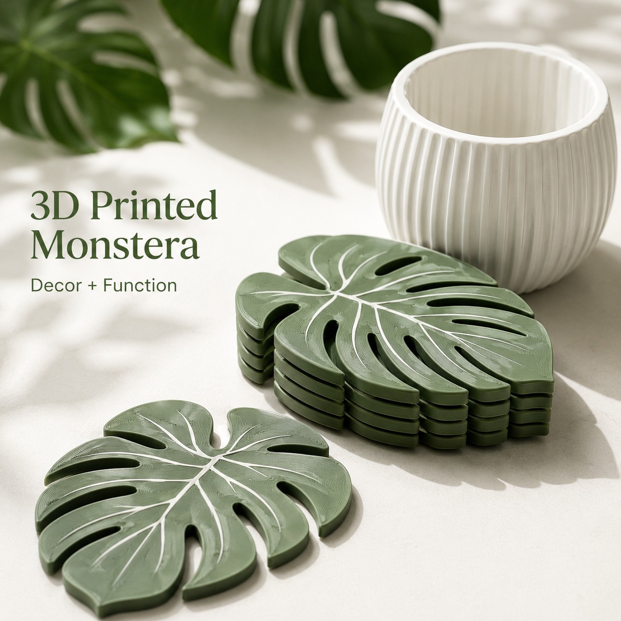 Monstera Plant Coasters 3D-gep - Home Office Layout recensie en prijs