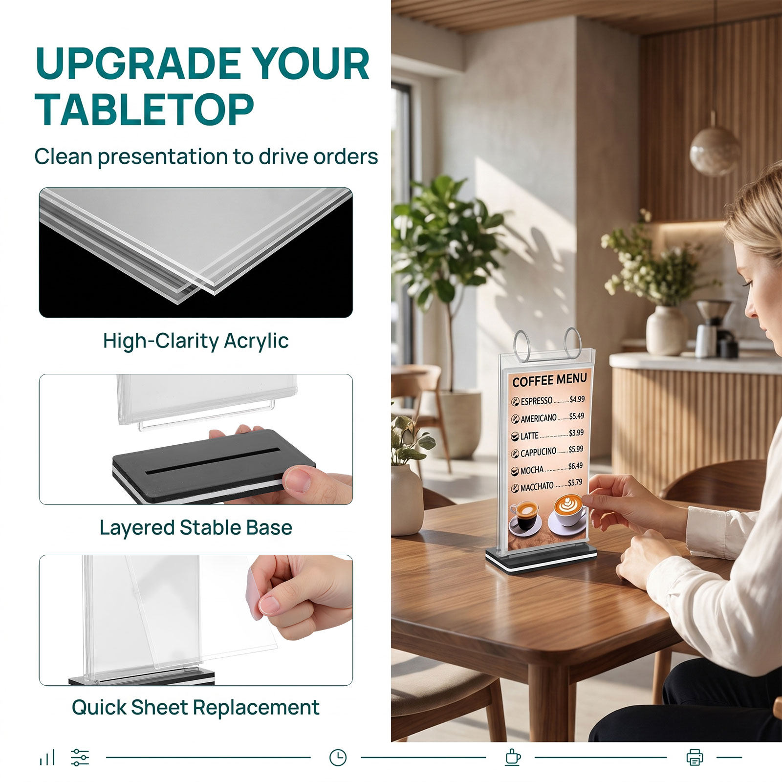 2 stuks klapbare menuhouder, s - Document Holder Stand recensie en prijs